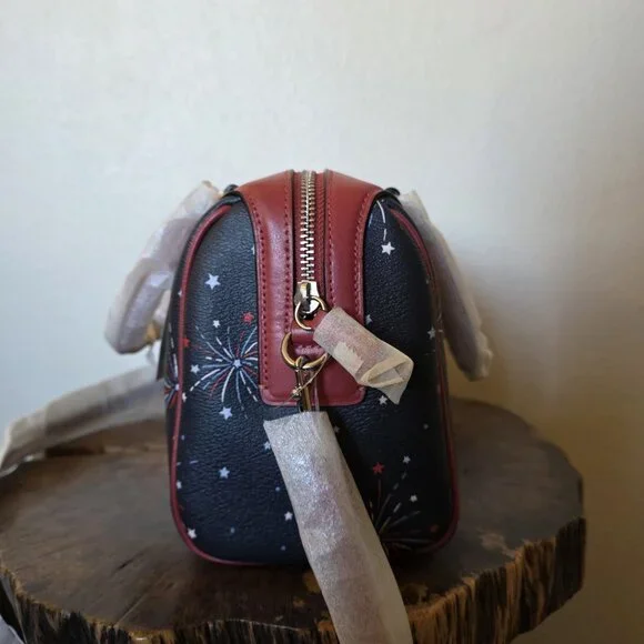 Coach Mini Bennett Satchel F73155 Fireworks SV/Navy Multi Red White Blue NWT - Picture 9 of 15